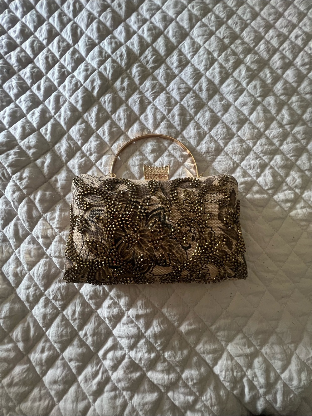 Gold Beaded Clutch
